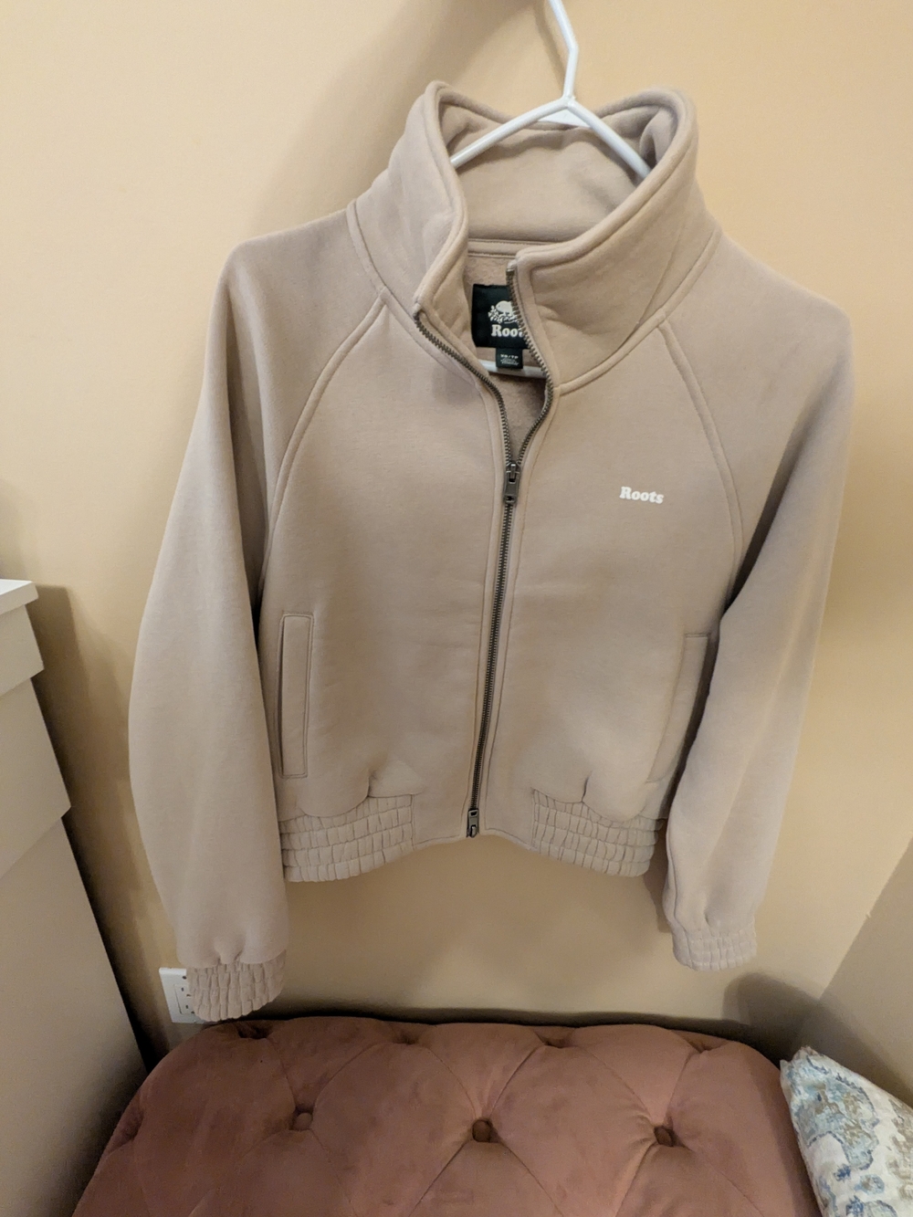 Roots Beige Zip Up Sweater